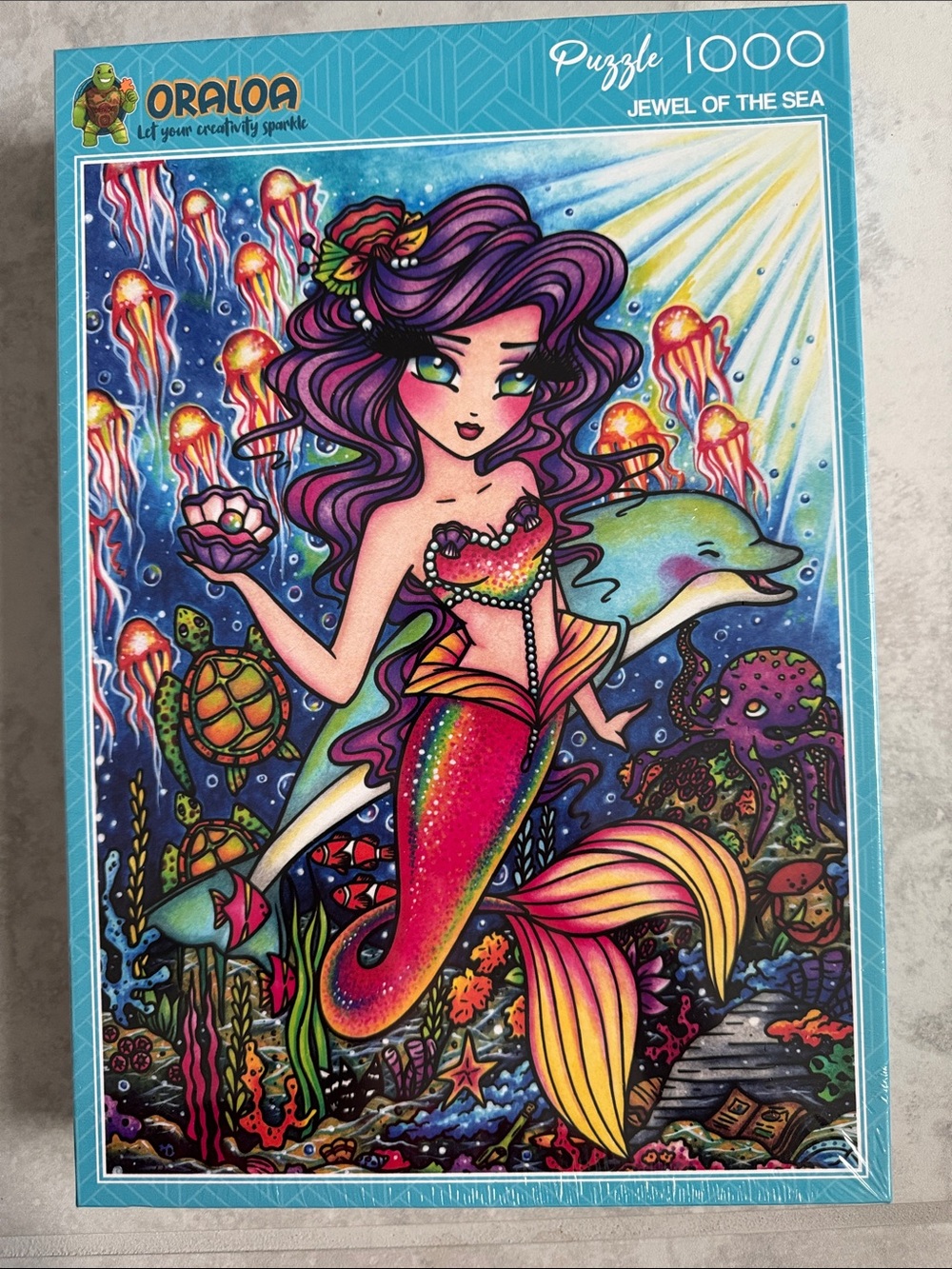 Jewel of the Sea 1000-Piece Mermaid Puzzle — Pink & Purple